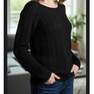 Ralph Lauren Women's Crew Neck Knit Glitter Sweater Black size Large